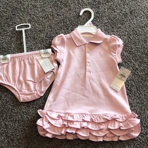 new baby girl Ralph Lauren dress with diaper cover